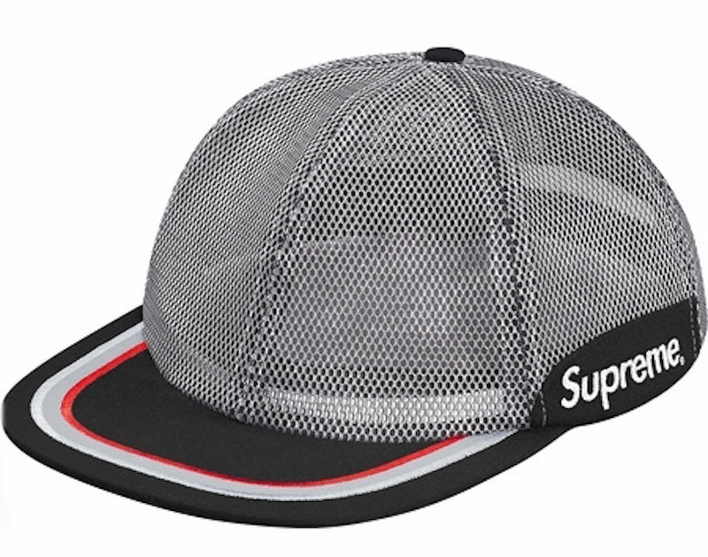 Supreme Metallic Mesh 6-Panel Hat Silver