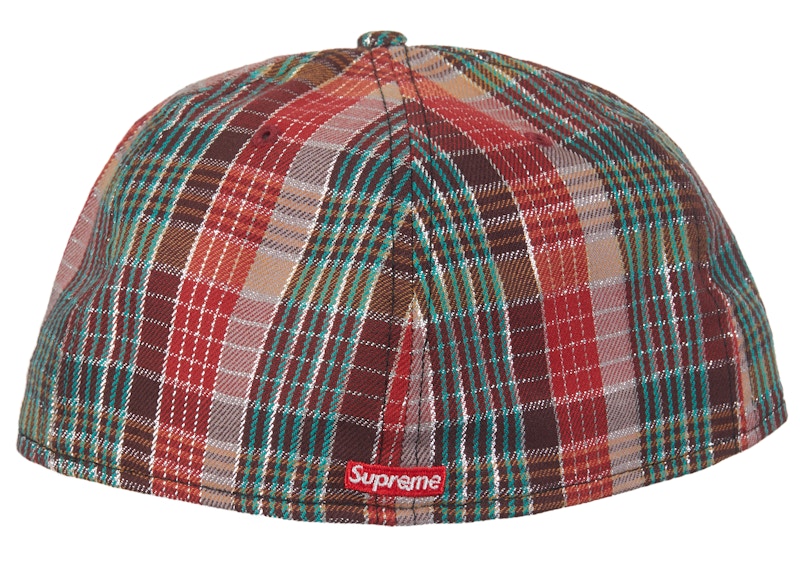 Supreme Metallic Plaid S Logo New Era Hat Red - SS23 - US