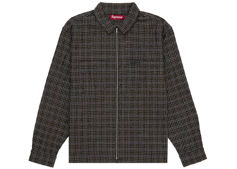 トップス Supreme llic Plaid Zip Up Shirt M Supreme Quilted Plaid Zip Up Shirt (FW19) - $138