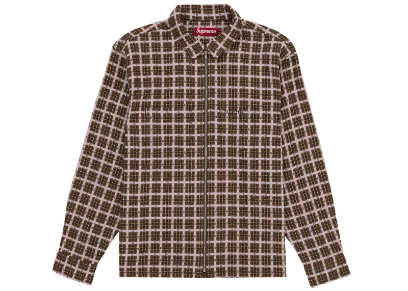 Supreme Metallic Plaid Zip Up Shirt Multicolor Men's - US
