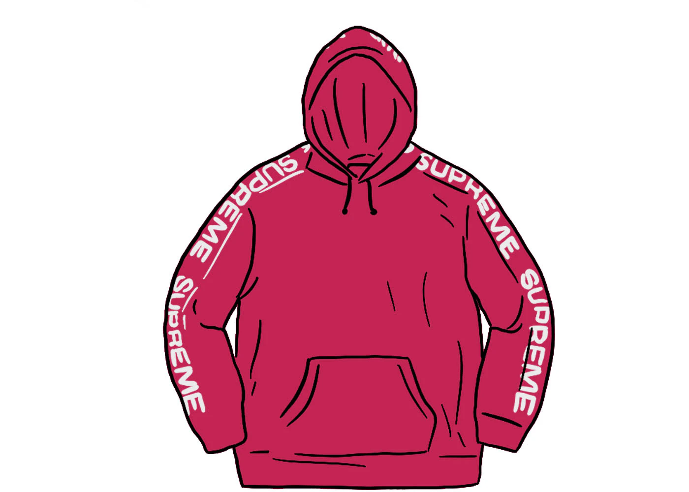 Supreme Metallic Rib Hooded Sweatshirt Fuschia Men's SS20 US