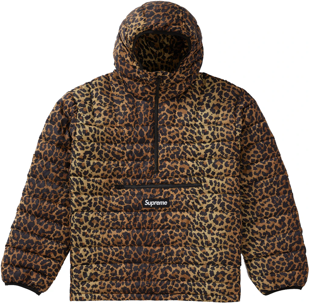 Supreme Micro Down Half Zip Hooded Pullover (FW21) Leopard Men's - FW21 ...
