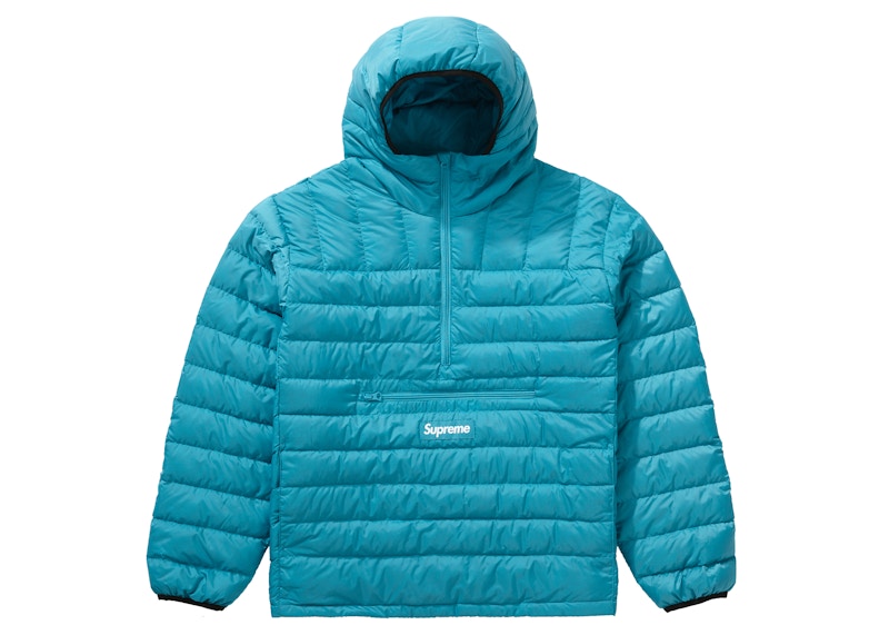 Supreme Micro Down Half Zip Hooded Pullover (FW21) Teal Men's ...