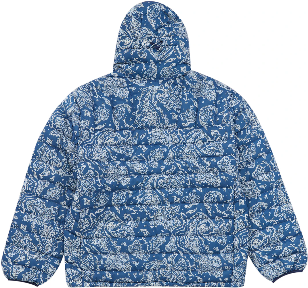 Supreme Micro Down Half Zip Hooded Pullover (FW22) Blue Paisley Men's ...