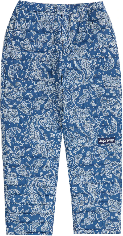 Supreme Micro Down Pant (FW22) Blue Paisley Men's - FW22 - US