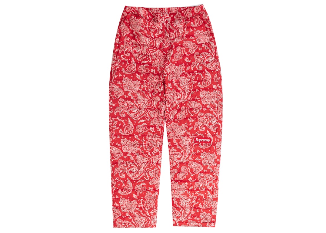 Pre-owned Supreme Micro Down Pant (fw22) Red Paisley