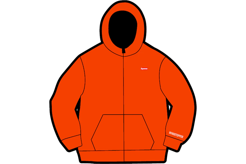 Supreme WINDSTOPPER Zip Up Hooded Sweatshirt Orange