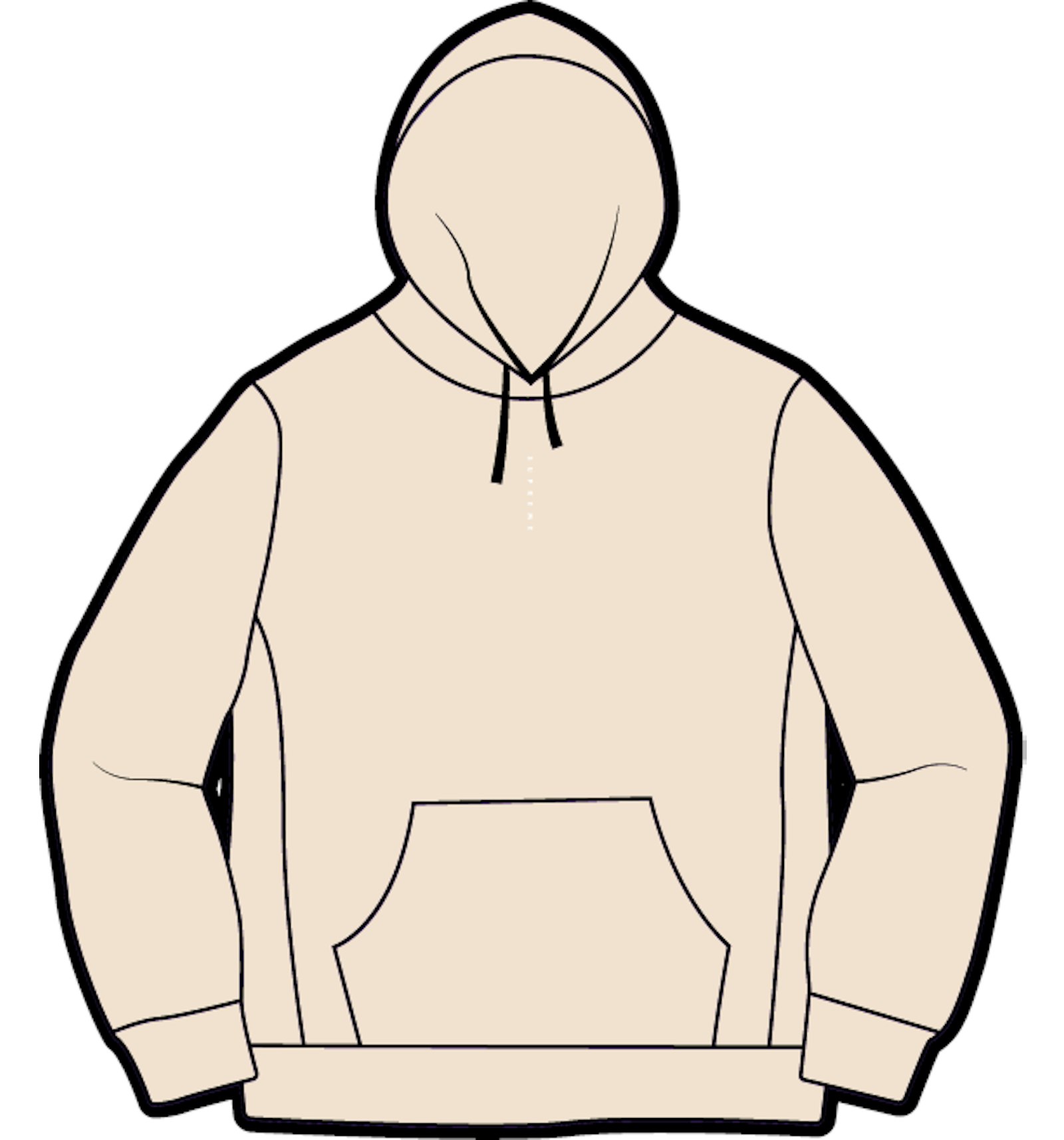 Supreme Micro Logo Hooded Sweatshirt Natural