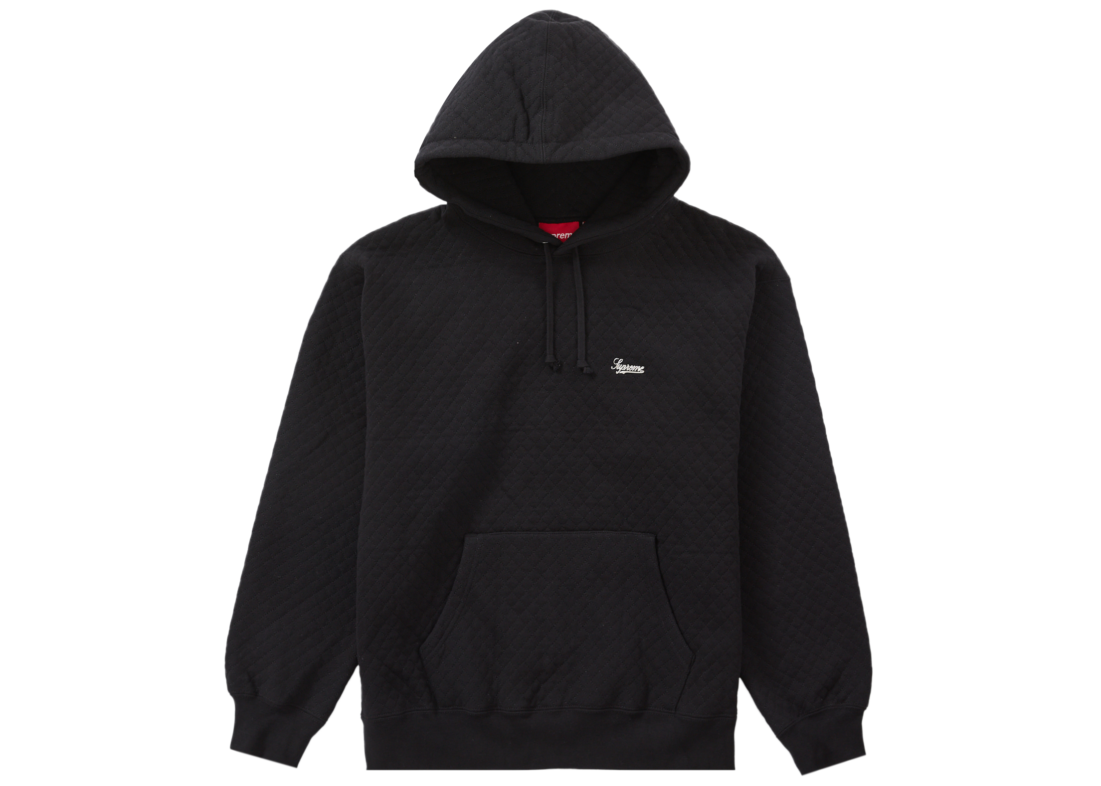 Supreme micro quilted hooded sweatshirt