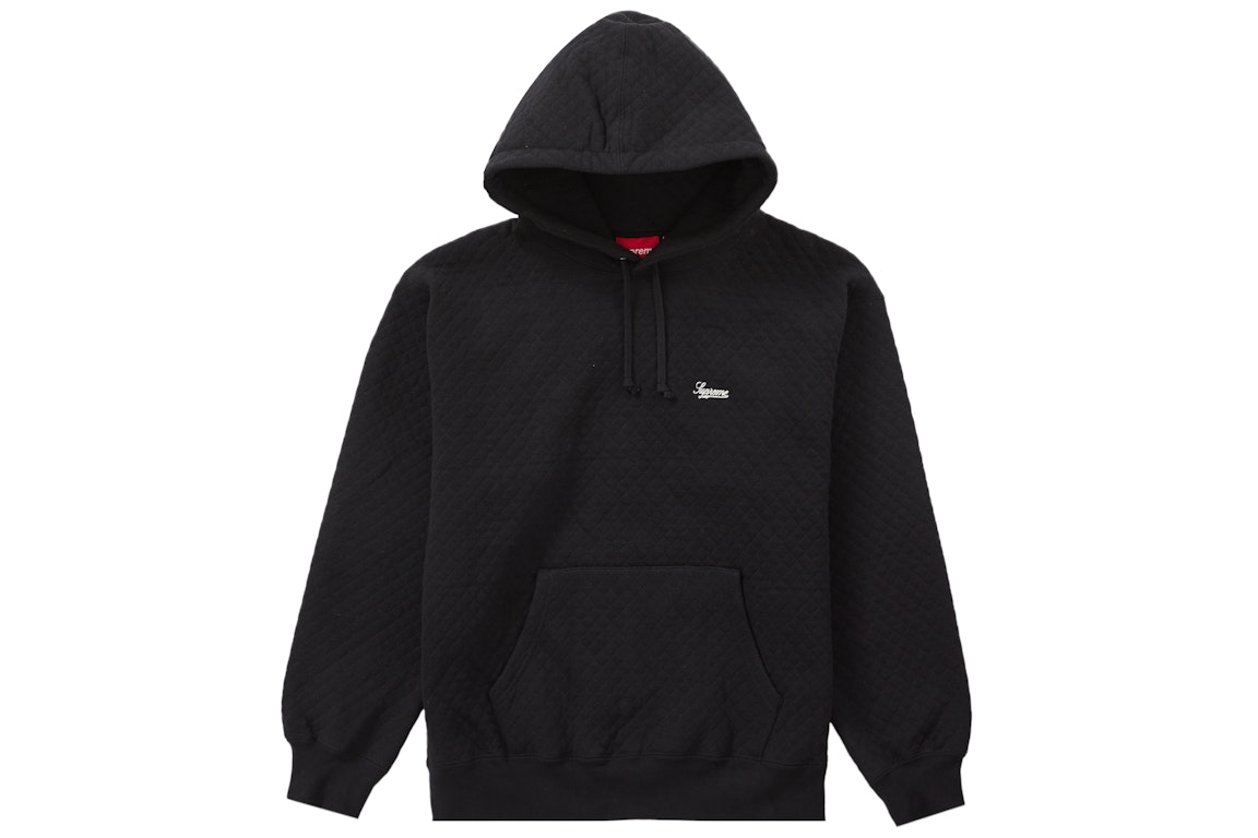 Pre-owned Supreme Micro Quilted Hooded Sweatshirt Black