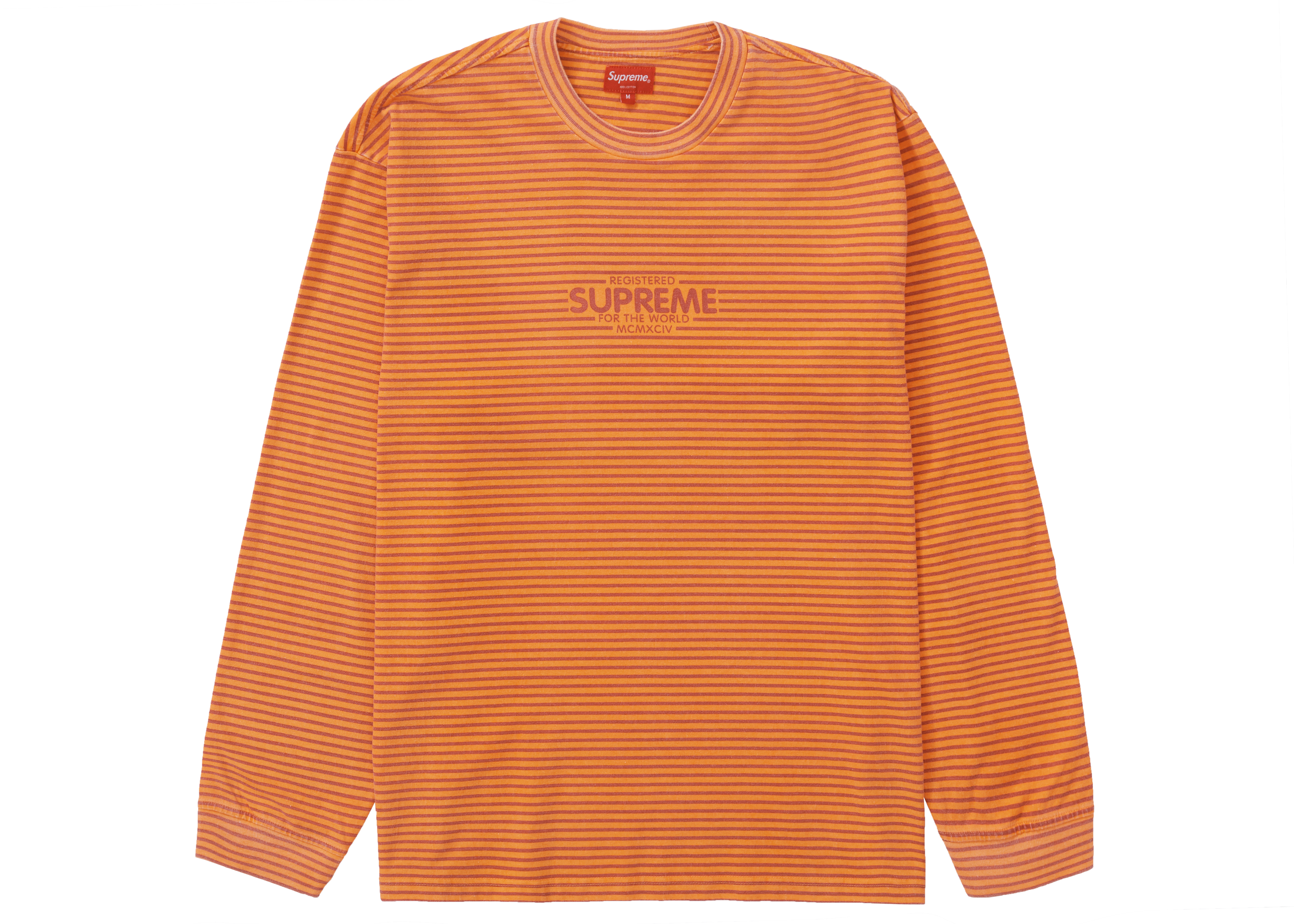 Supreme Micro Stripe L/S Top Orange
