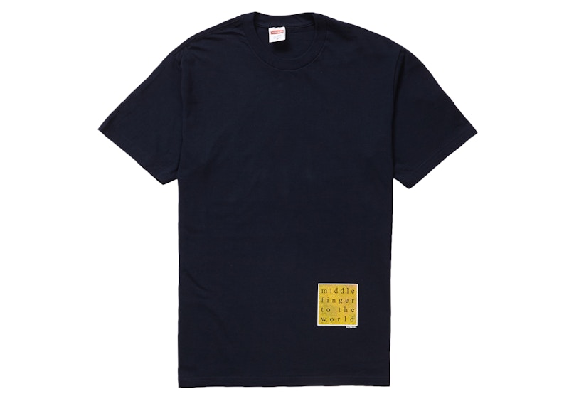 Supreme Middle Finger to the World Tee Navy Men's - SS19 - US