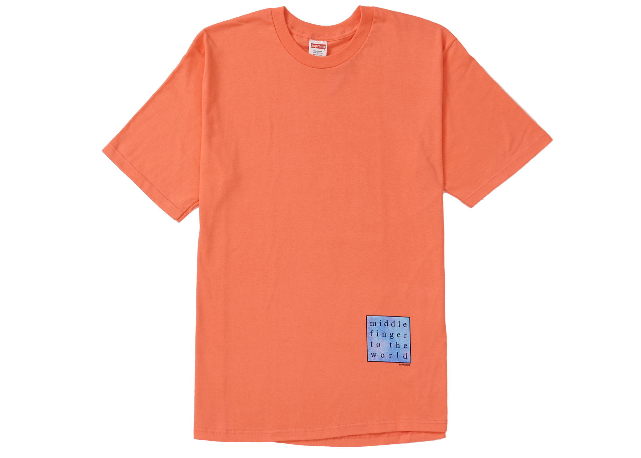 Supreme Middle Finger to the World Tee Neon Orange Men's - SS19 - US