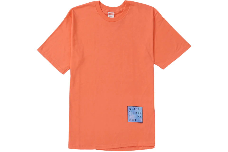 Supreme Middle Finger to the World Tee Neon Orange