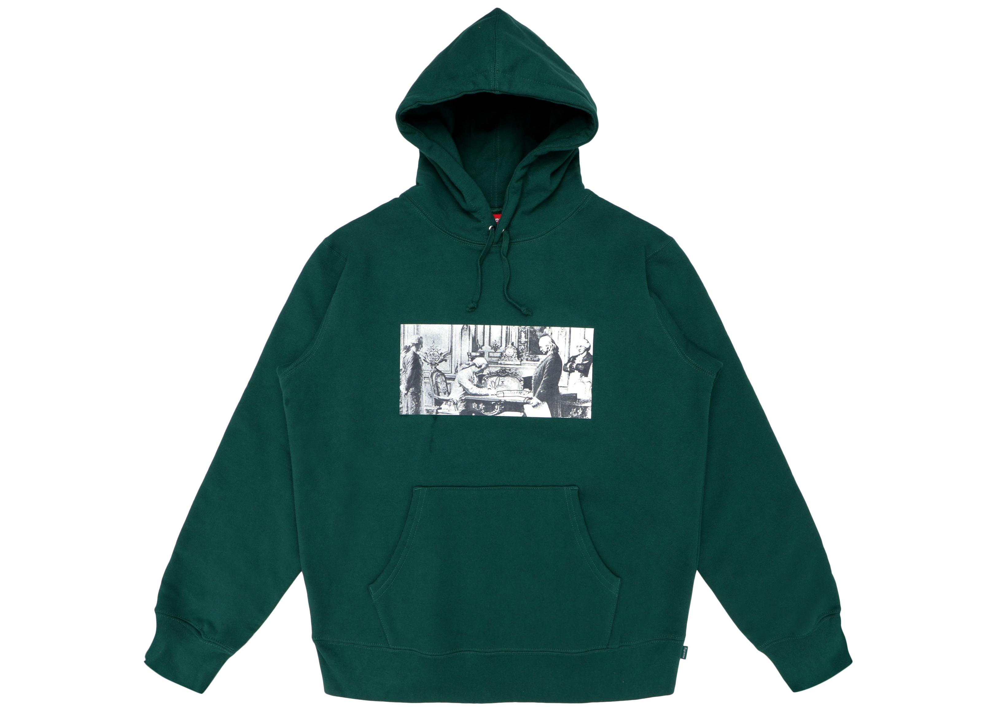 Supreme Mike Kelley Franklin Signing the Treaty of Alliance with French  Officials Hooded Sweatshirt Dark Green