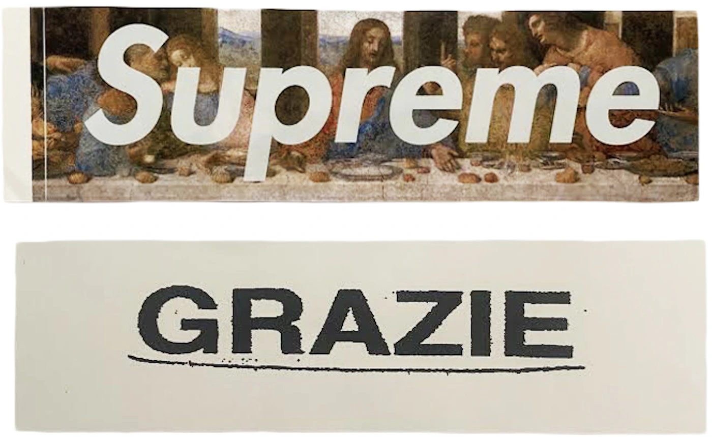 Supreme Milan 'Grazie' Last Supper Box Logo Sticker - SS21 - IT
