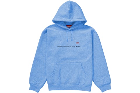 Supreme Small Box Hooded Sweatshirt (Milan Shop) Pale Blue Men's