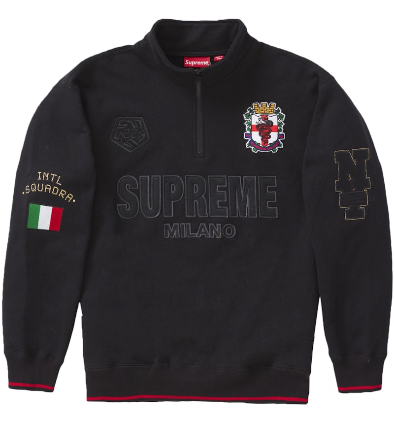 Clothing Supreme Lacoste Puffy Half Zip Pullover Black Supreme