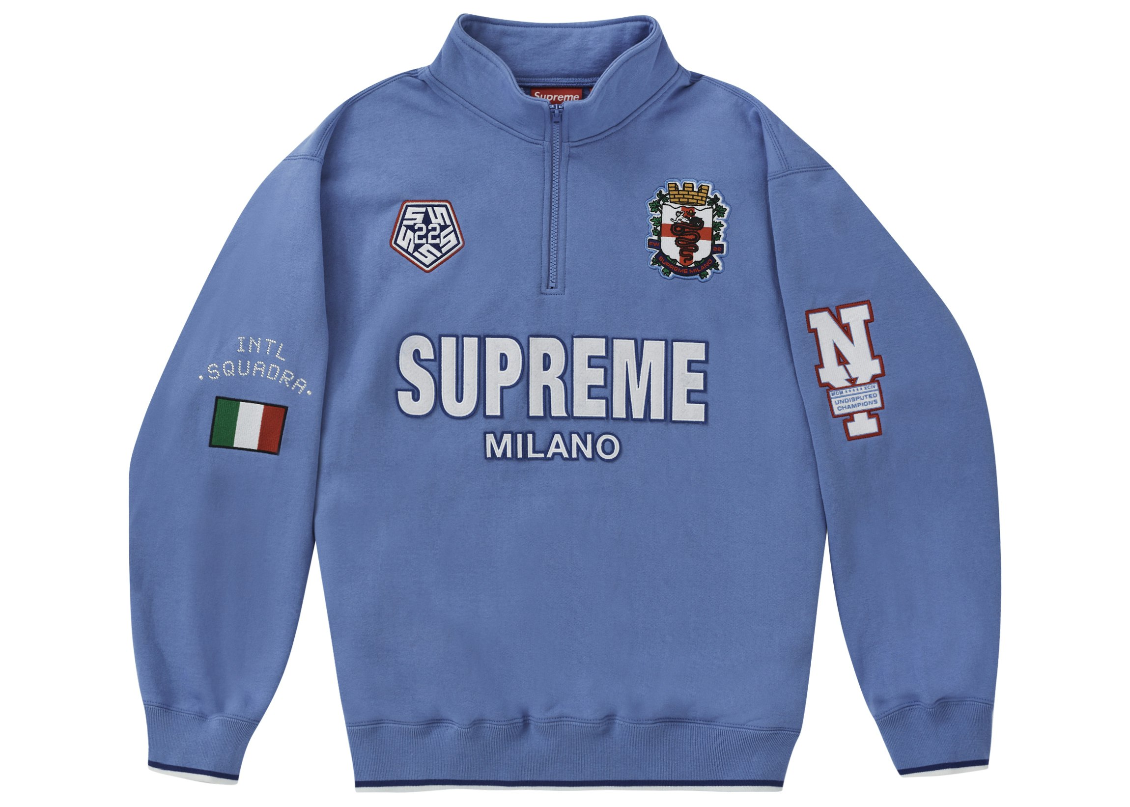 Supreme Milano Half Zip Pullover Light Blue FW22 US