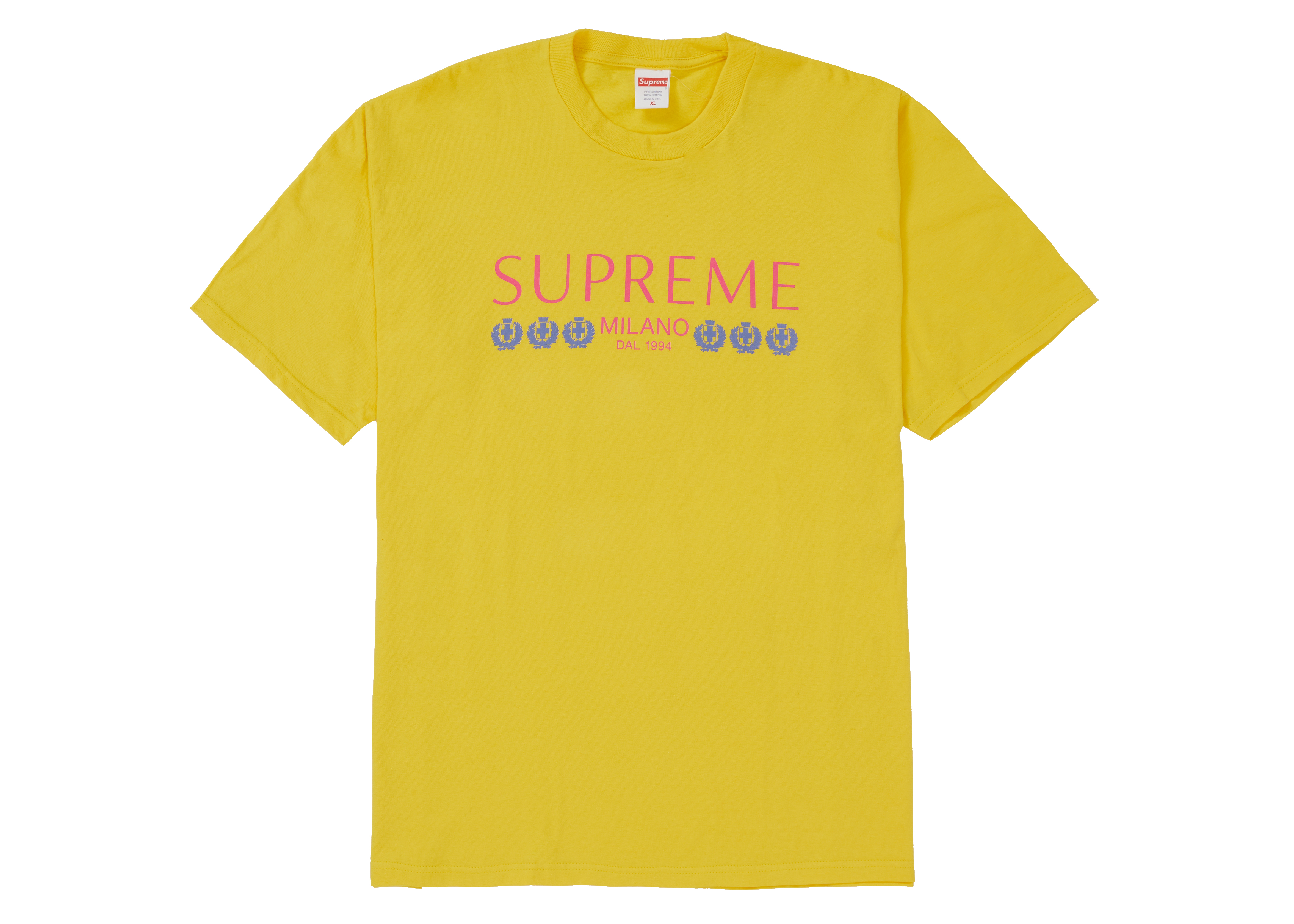 Supreme Milano Tee Yellow Men's - SS21 - US