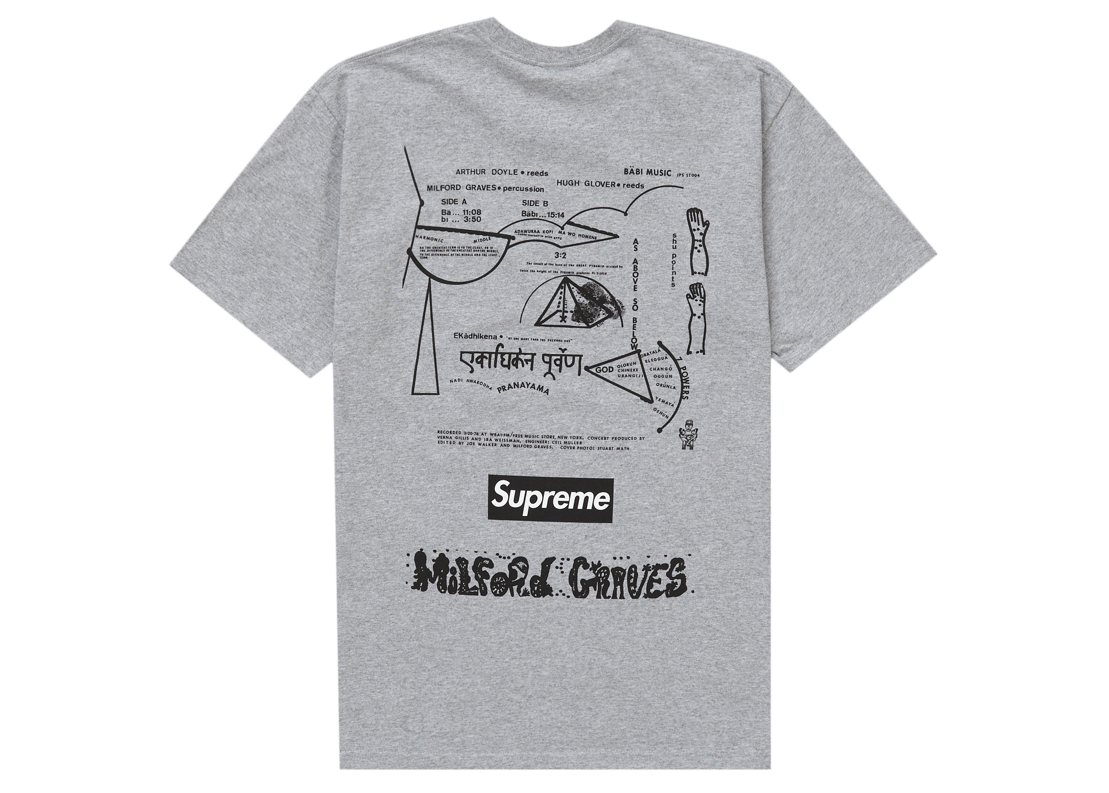 Supreme Milford Graves Tee Heather Grey