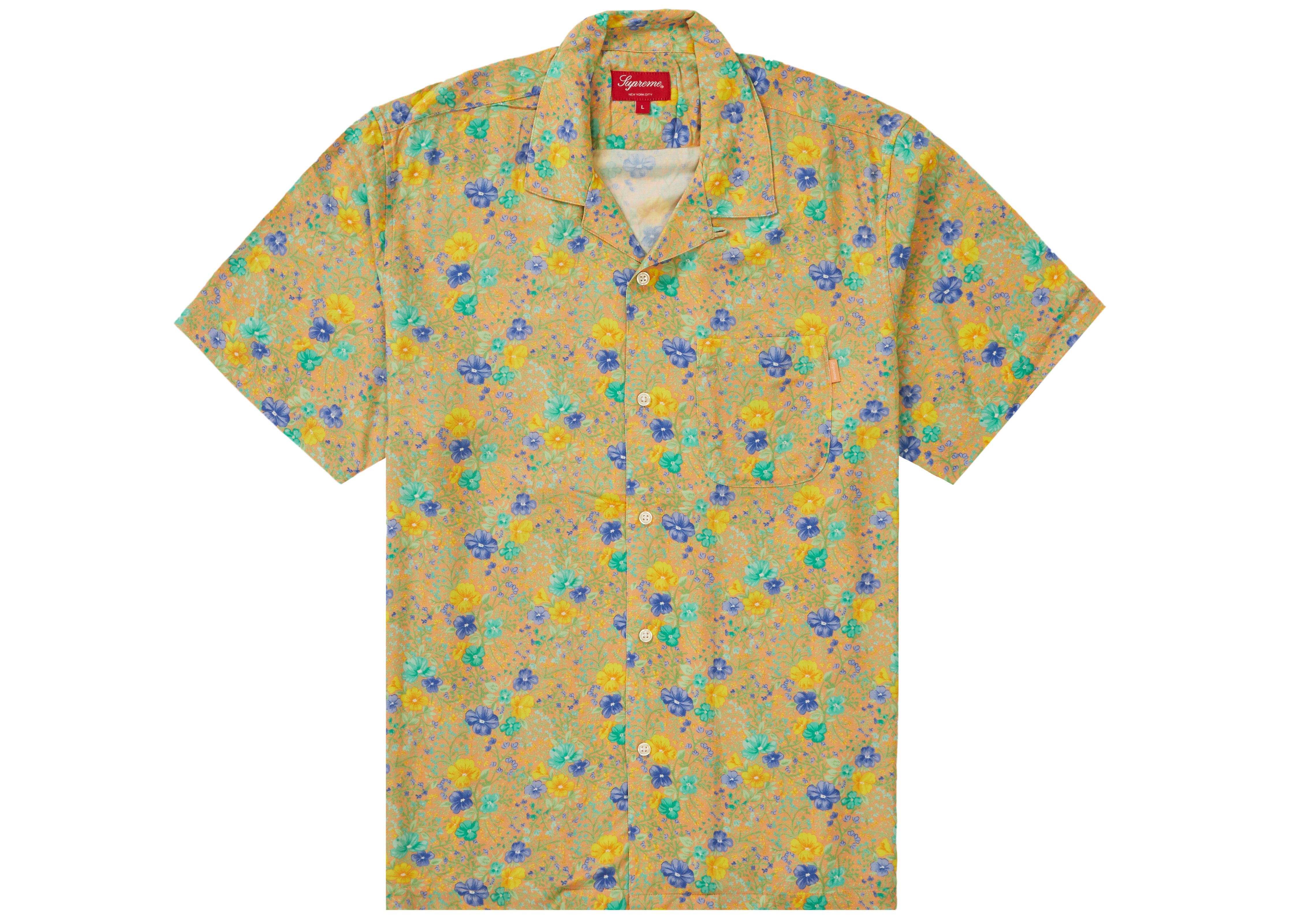 【白S】 Floral Rayon S/S Shirt  SUPREME