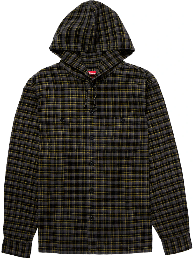 Supreme Mini Plaid Hooded Shirt Black Men's - SS22 - US