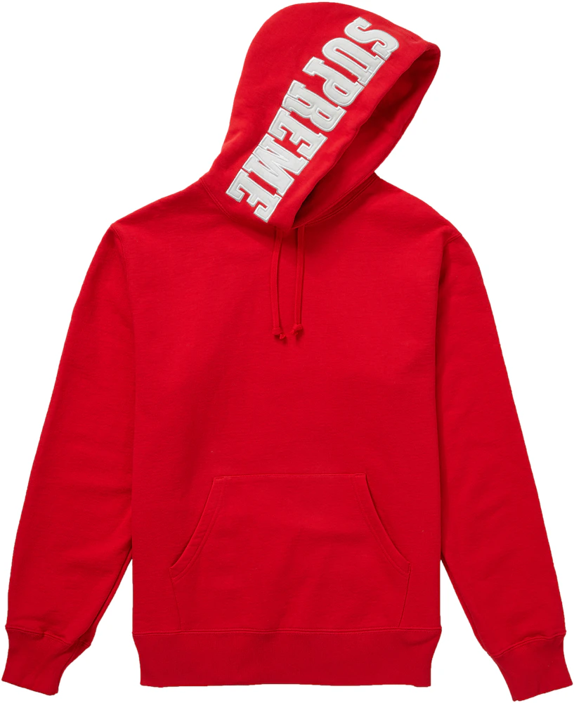Supreme Satin Appliqué Hooded Sweatshirt Red
