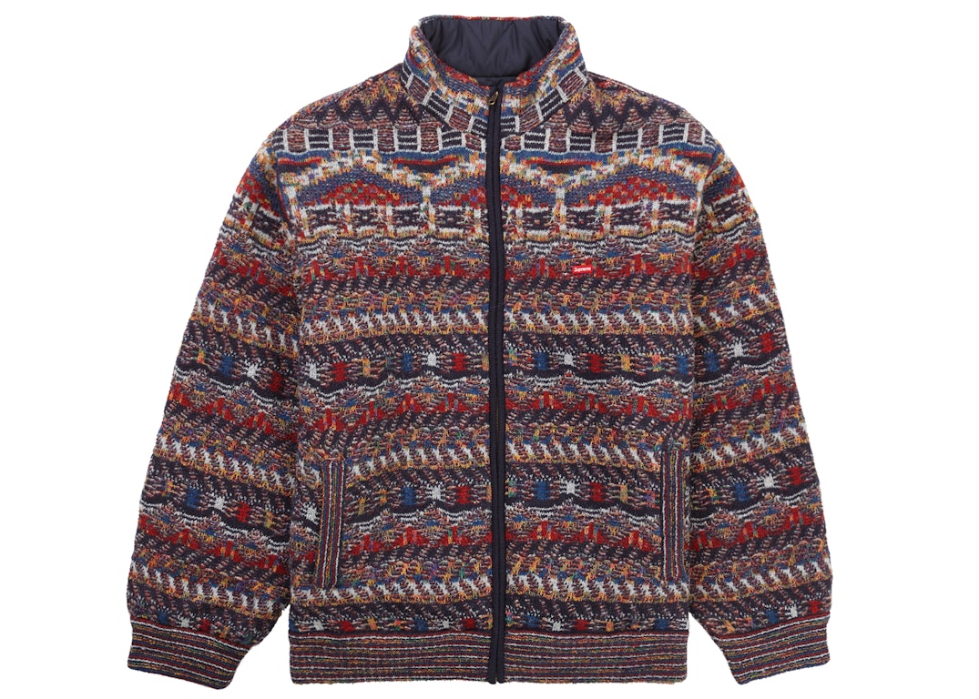 Pre-owned Supreme Missoni Reversible Knit Jacket Navy