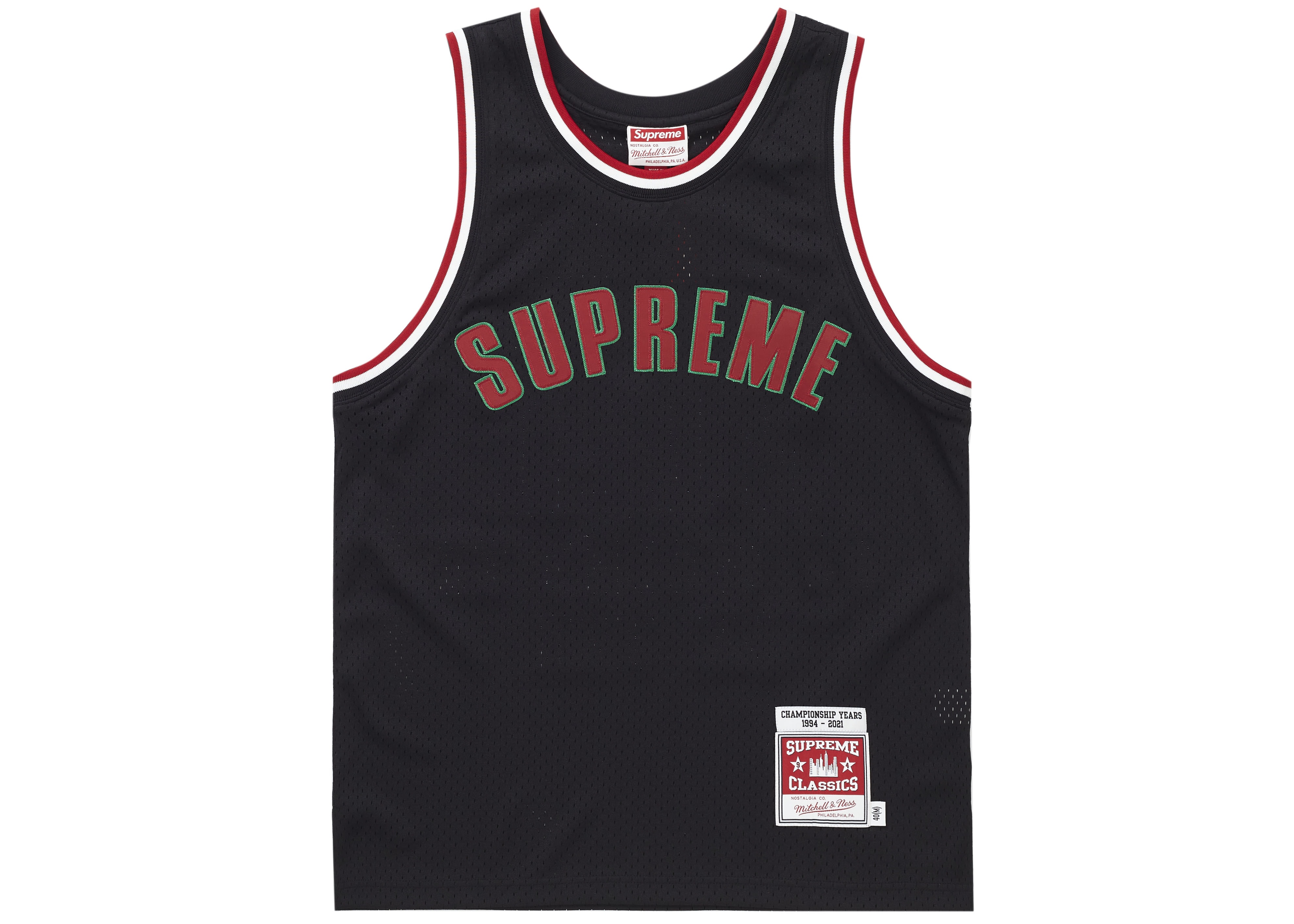 Supreme Mitchell  Ness Basketball Jersey Black - SS21