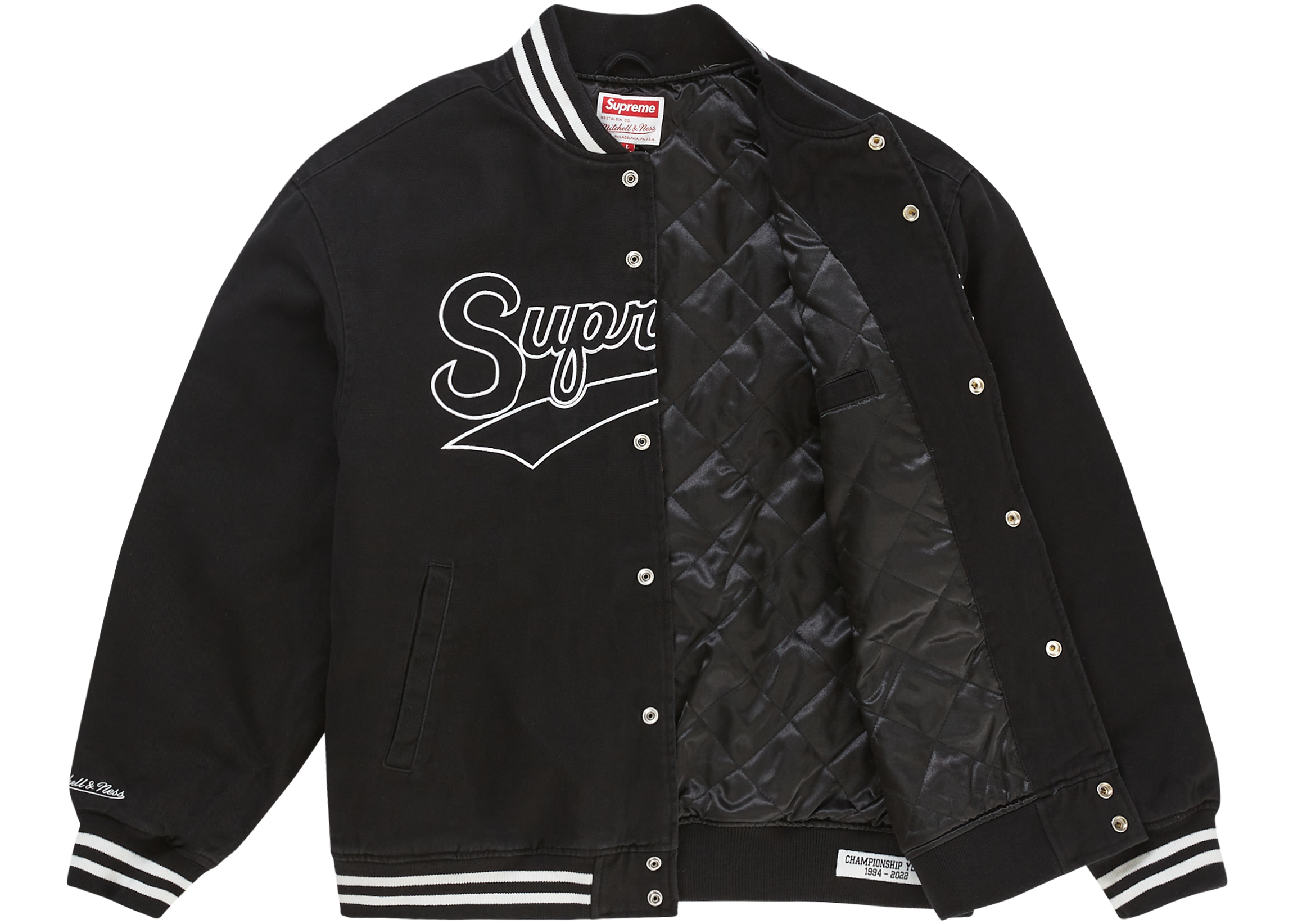 Supreme Mitchell & Ness Doughboy Twill Varsity Jacket Black メンズ 
