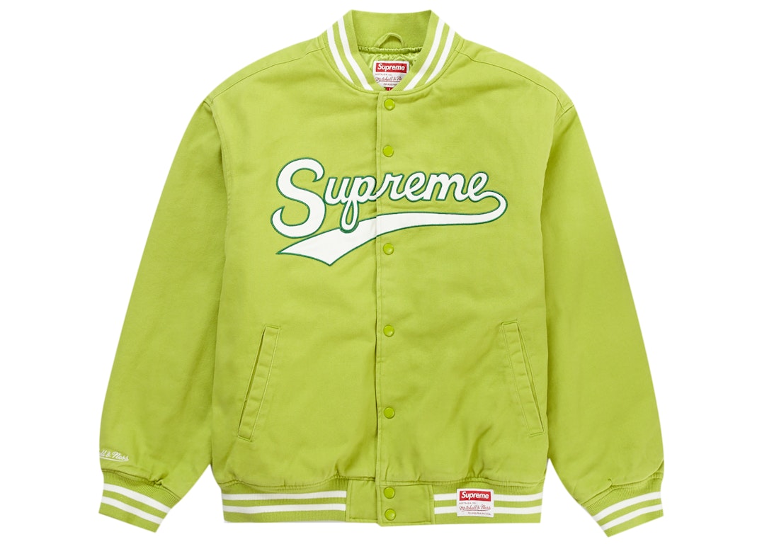 Pre-owned Supreme Mitchell & Ness Doughboy Twill Varsity Jacket Green