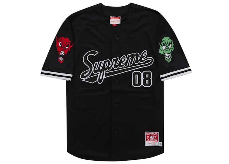 Supreme Mitchell & Ness Downtown Hell Baseball Jersey Black Men's