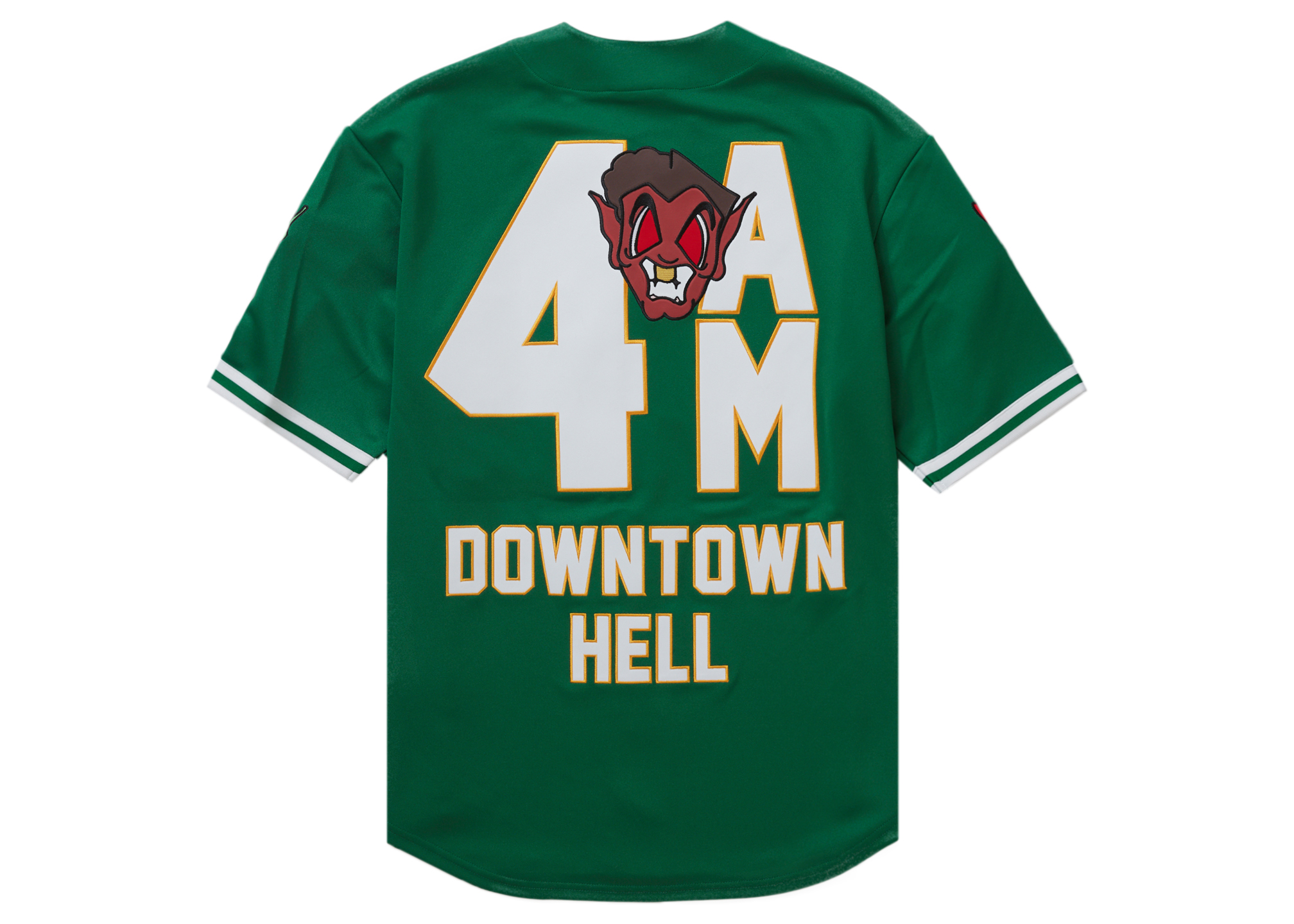 Supreme Mitchell & Ness Downtown Hell Baseball Jersey Green Men's ...