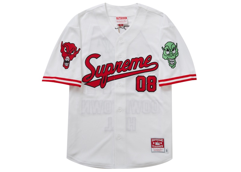 Supreme Mitchell & Ness Downtown Hell Baseball Jersey White Men's