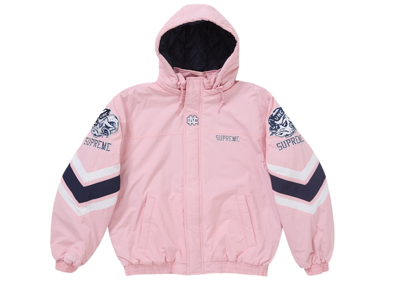 Supreme Mitchell Ness NCAA Hooded Stadium Jacket Pink Men s FW24 US