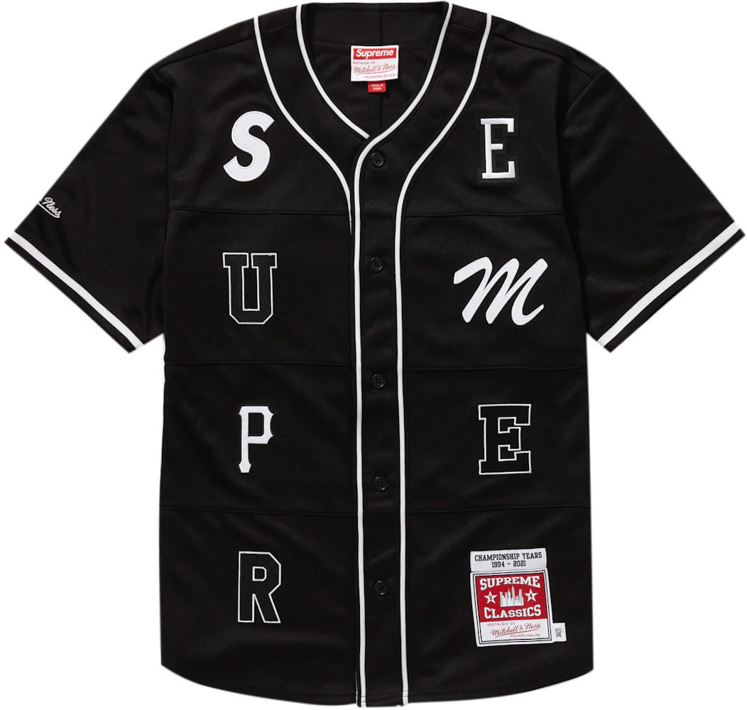 Supreme Mitchell & Ness Patchwork Baseball Jersey Black
