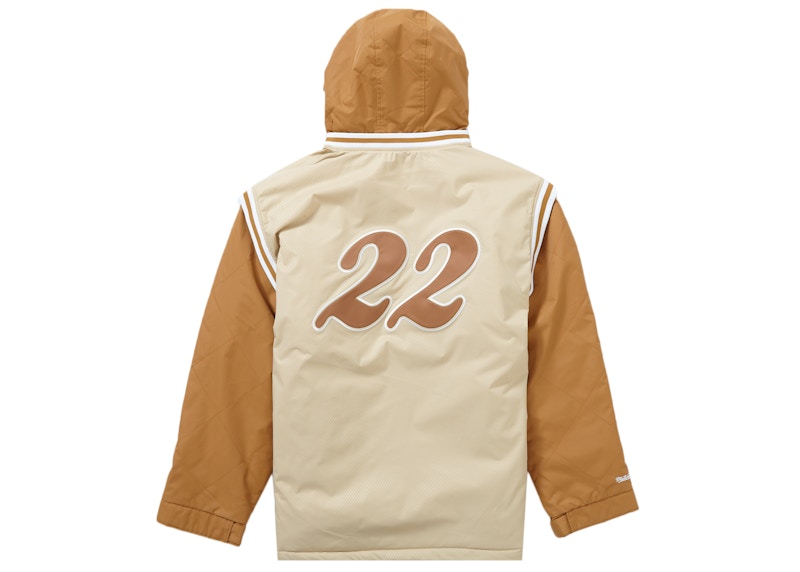 Supreme Mitchell & Ness Quilted Sports Jacket Tan