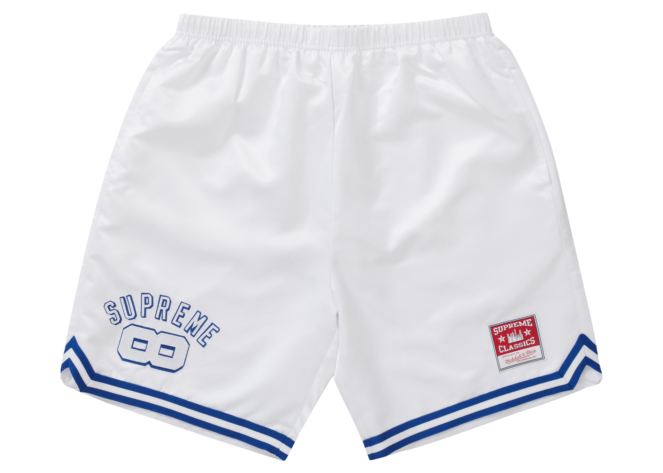 Supreme Mitchell & Ness Satin Basketball Short White メンズ - SS23
