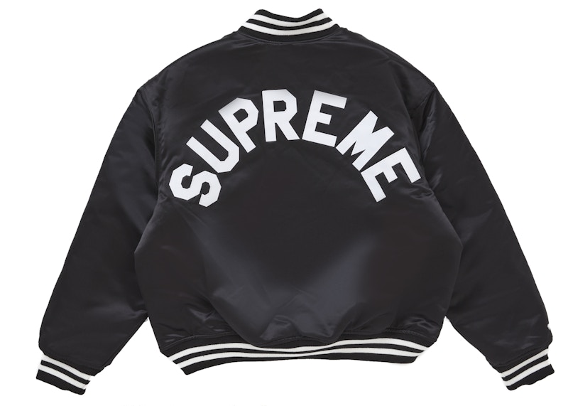 Supreme Mitchell & Ness Satin Varsity Jacket (FW24) Black メンズ - FW24 - JP