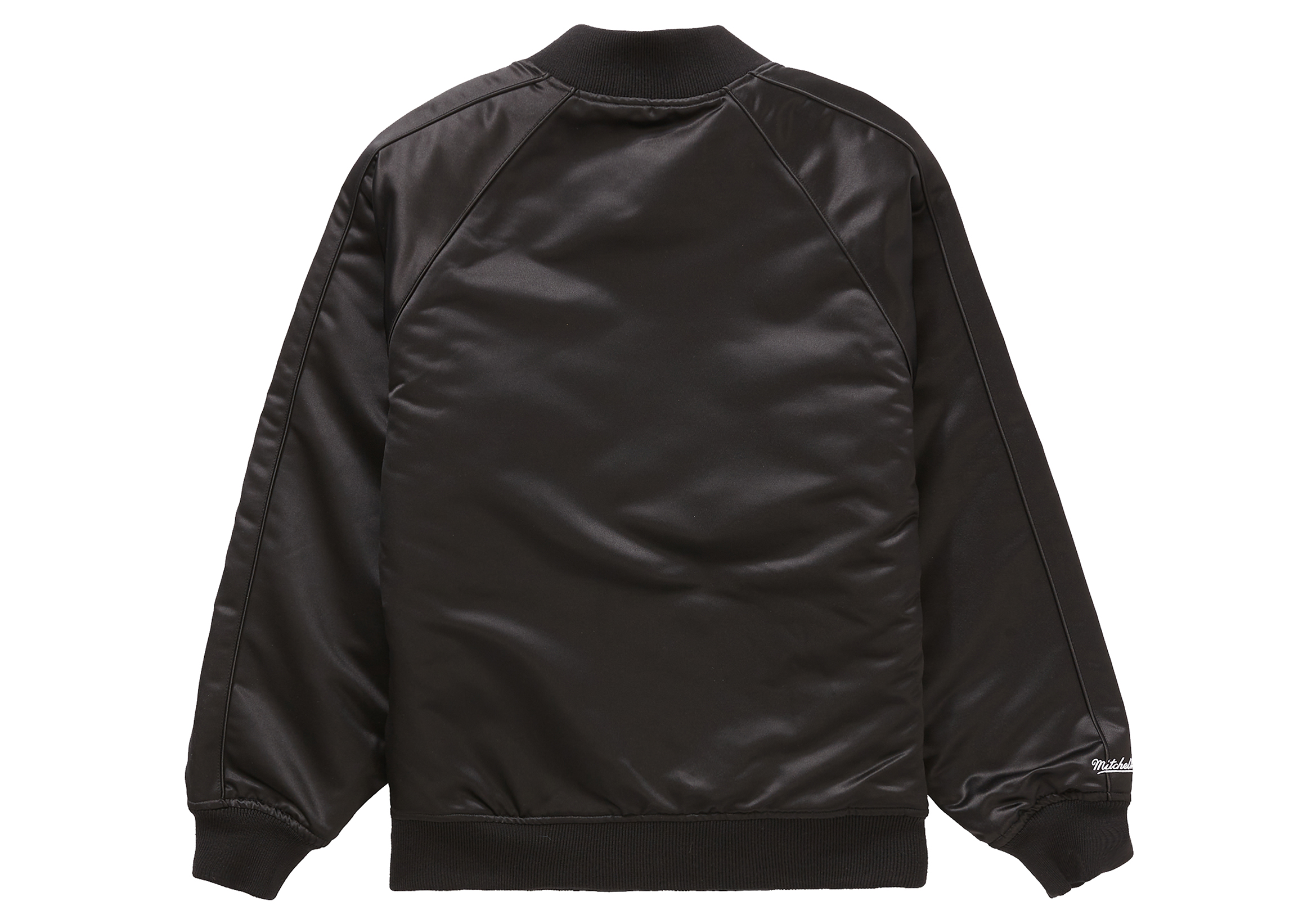 Supreme Mitchell & Ness Sequin Logo Varsity Jacket Black 男装