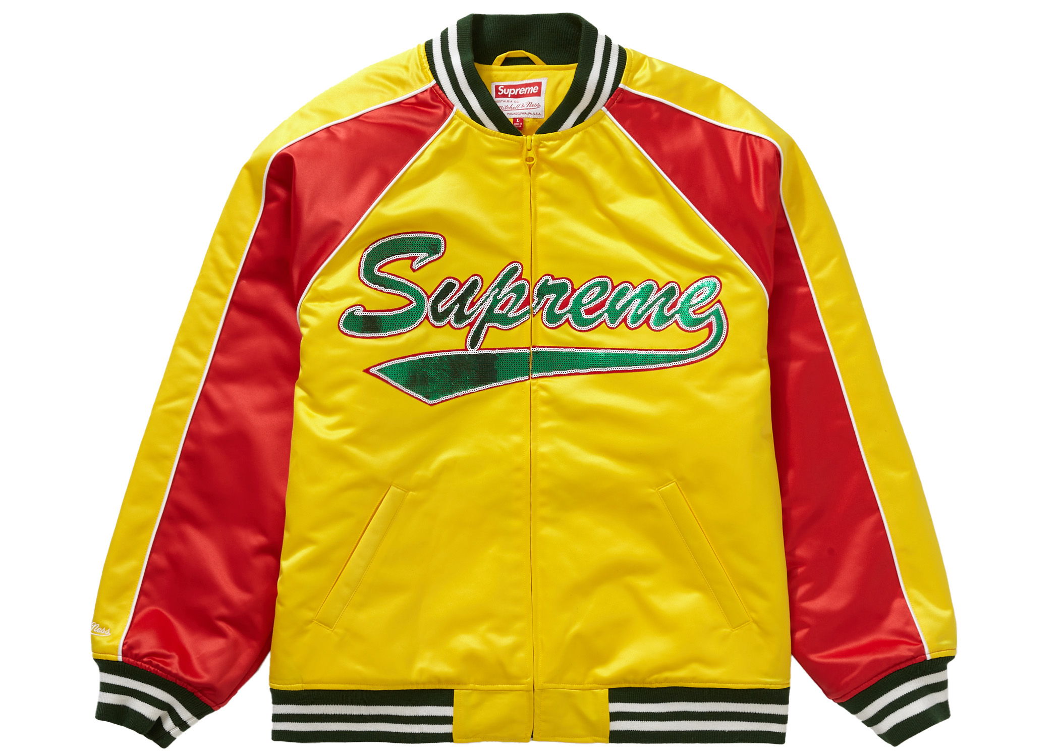 Supreme Mitchell\u0026Ness Sequin Logo Jacket着用回数は5回程度の美品です