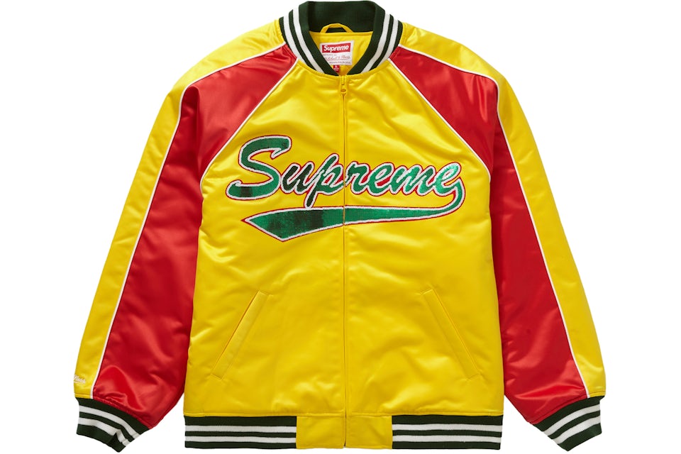 Yellow supreme varsity jacket Outlet