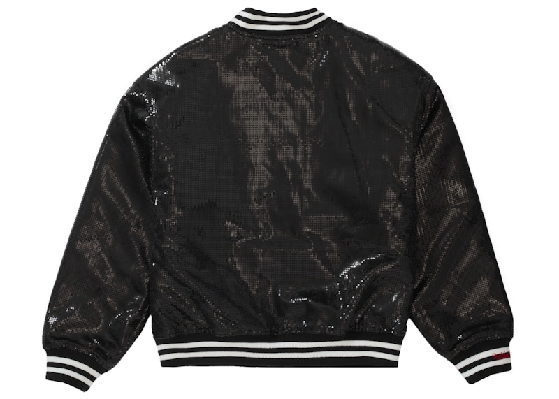 Supreme Mitchell & Ness Sequin Varsity Jacket Black Men's - SS23 - GB