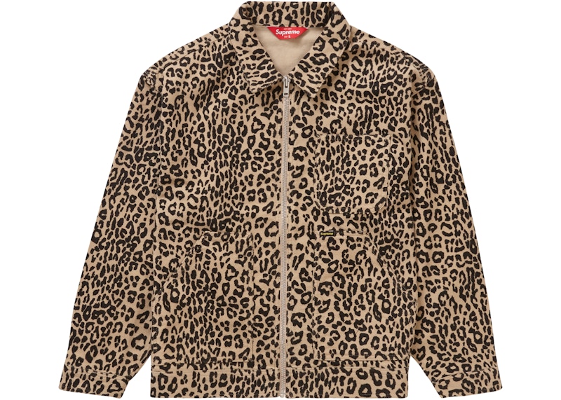 Supreme Moleskin Work Jacket Leopard Men's - FW22 - US