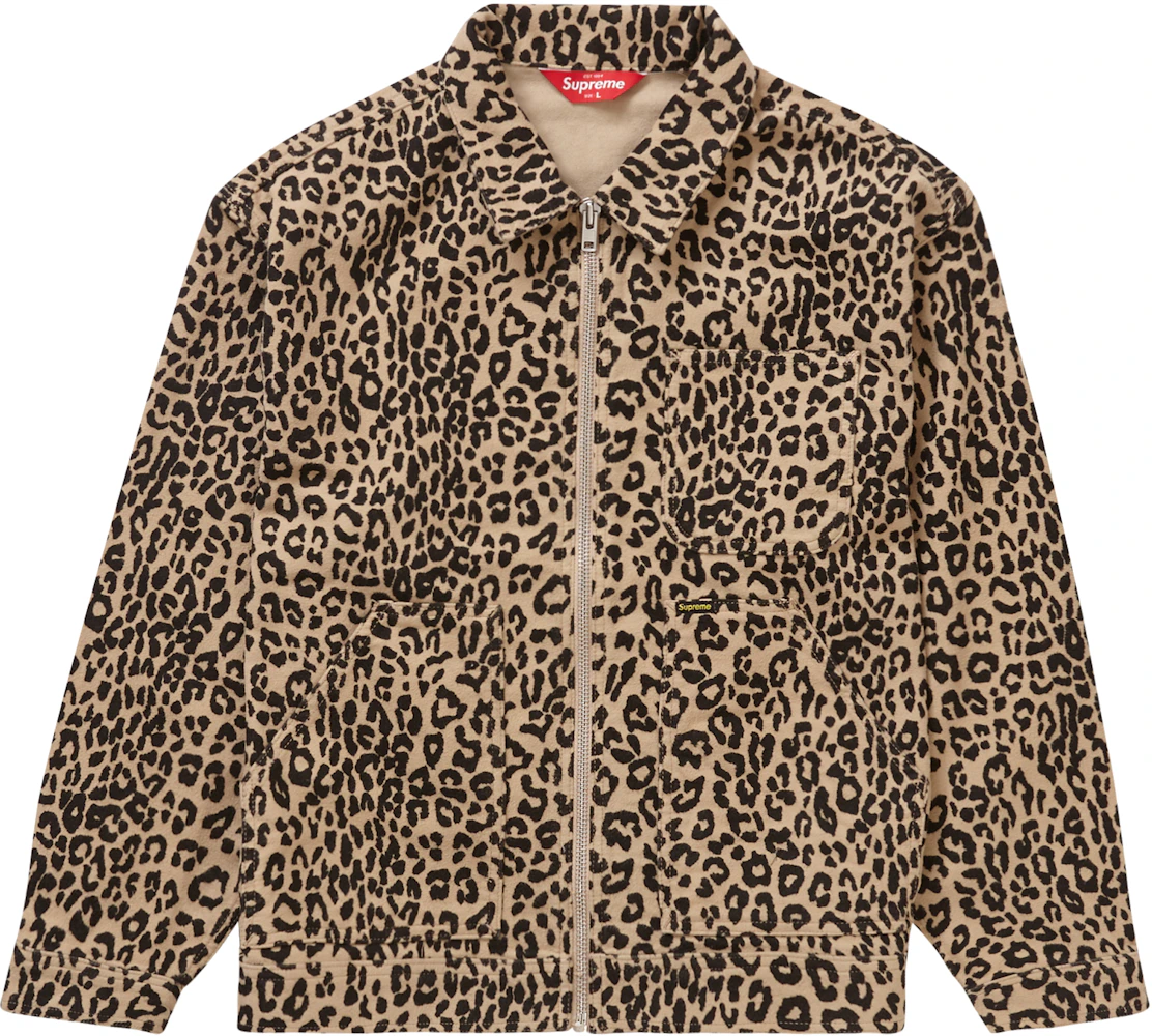 Supreme Moleskin Work Jacket Leopard Men's - FW22 - GB