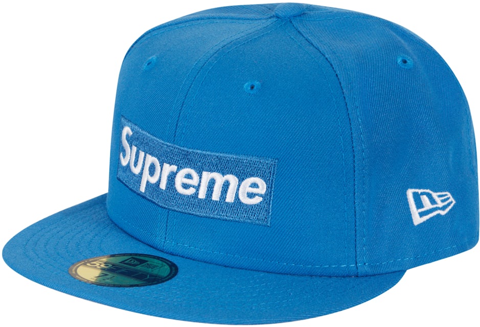 Supreme New Era Monogram Box Logo Cap Hat Baby Light Blue Men's Size 7  1/4