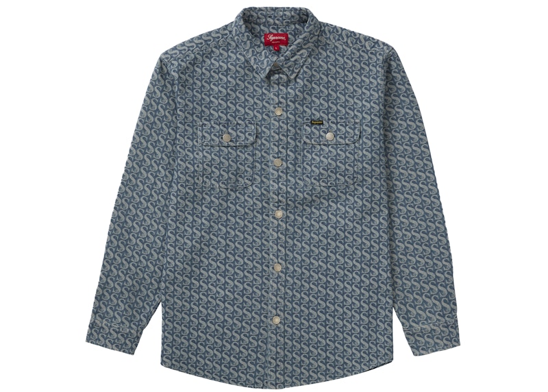 supreme monogram denim shirt