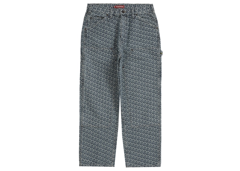 Supreme Monogram Double Knee Denim Painter Pant (FW21) Blue - FW21