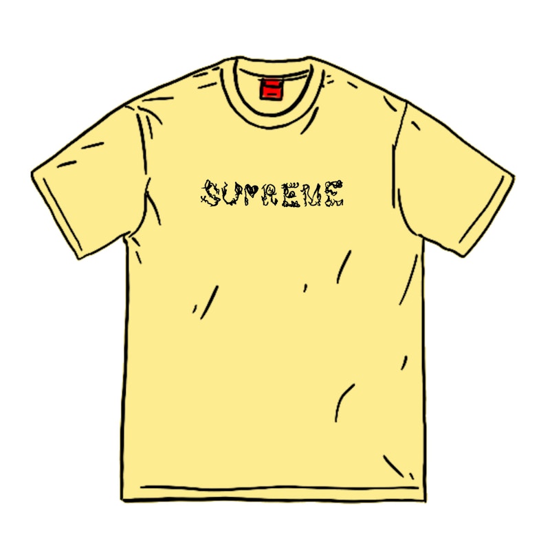 supreme morph tee pale yellow